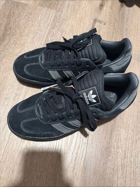 adidas Black and Gray Suede Gazelle-Style Sneakers